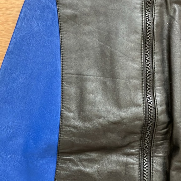 CODE NOUVEAU Juniors Black/Blue Leather Mini Skirt. Vintage. Sz 3 - Picture 4 of 7